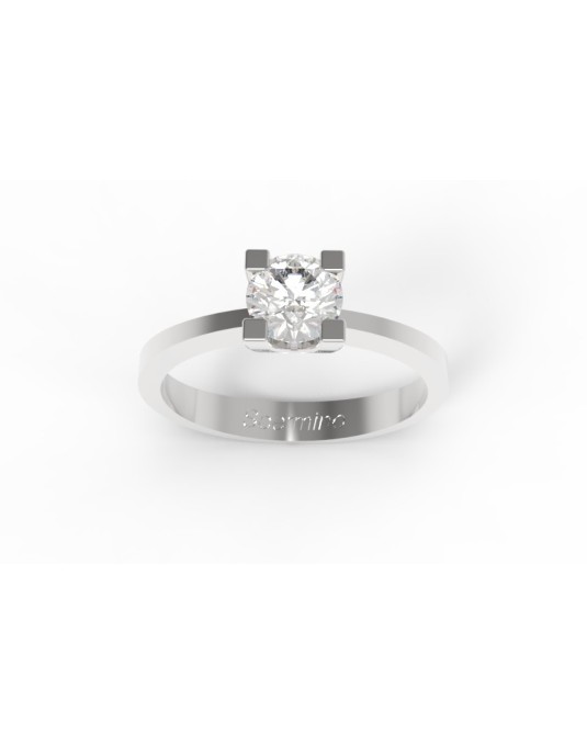 ANELLO DI FIDANZAMENTO DIAMANTE IN ORO BIANCO 18K CON DIAMANTE NATURALE CERTIFICATO DGC