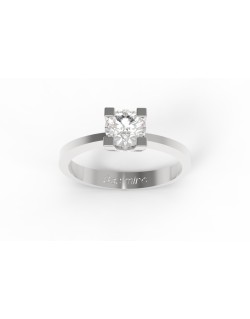 ANELLO DI FIDANZAMENTO DIAMANTE IN ORO BIANCO 18K CON DIAMANTE NATURALE CERTIFICATO DGC