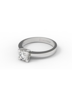 ANELLO DI FIDANZAMENTO DIAMANTE IN ORO BIANCO 18K CON DIAMANTE NATURALE CERTIFICATO DGC