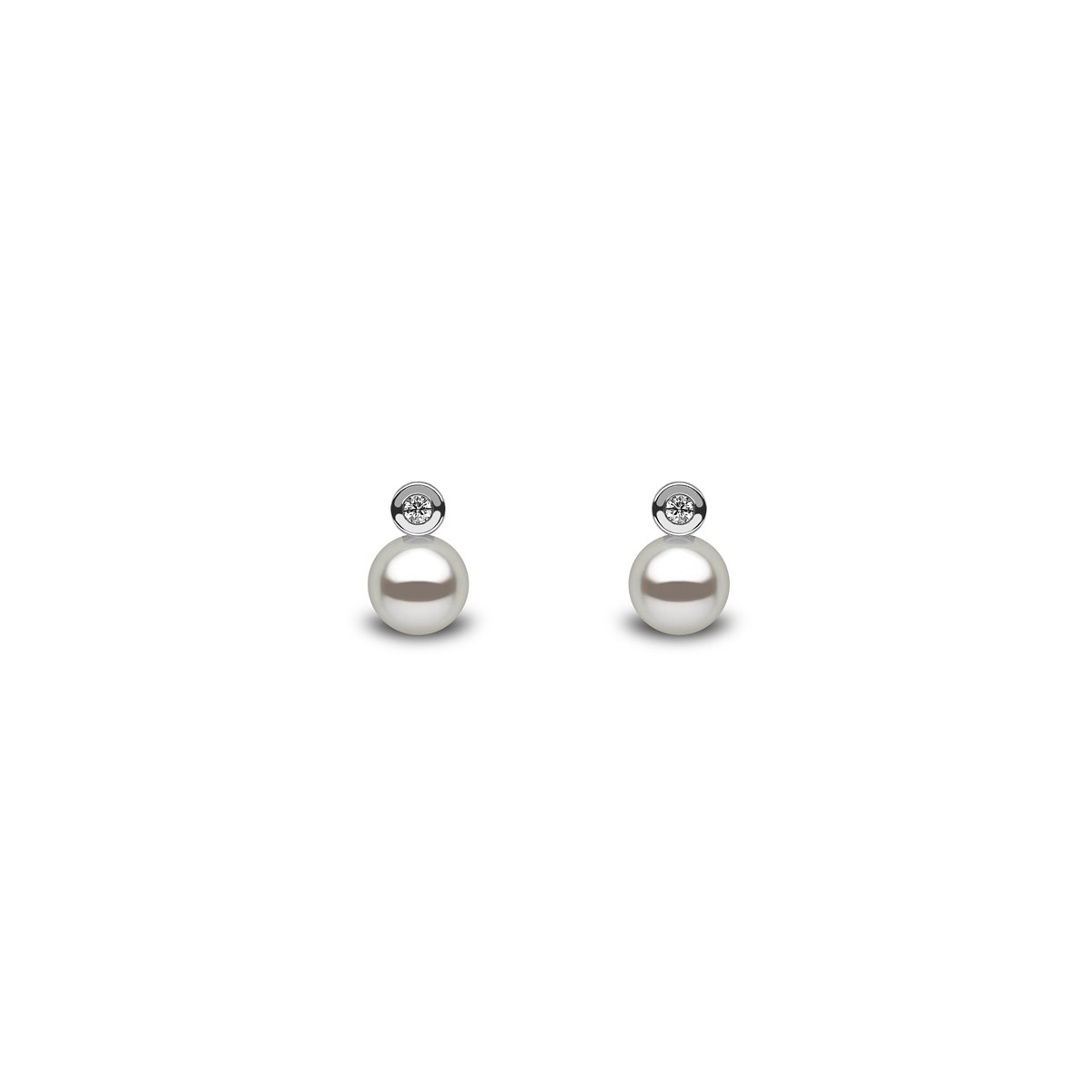ORECCHINI FANTASIA IN ORO BIANCO 18K CON DIAMANTI NATURALI E PERLE