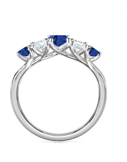 ANELLO RIVIERA IN ORO BIANCO CON DIAMANTI E ZAFFIRI NATURALI