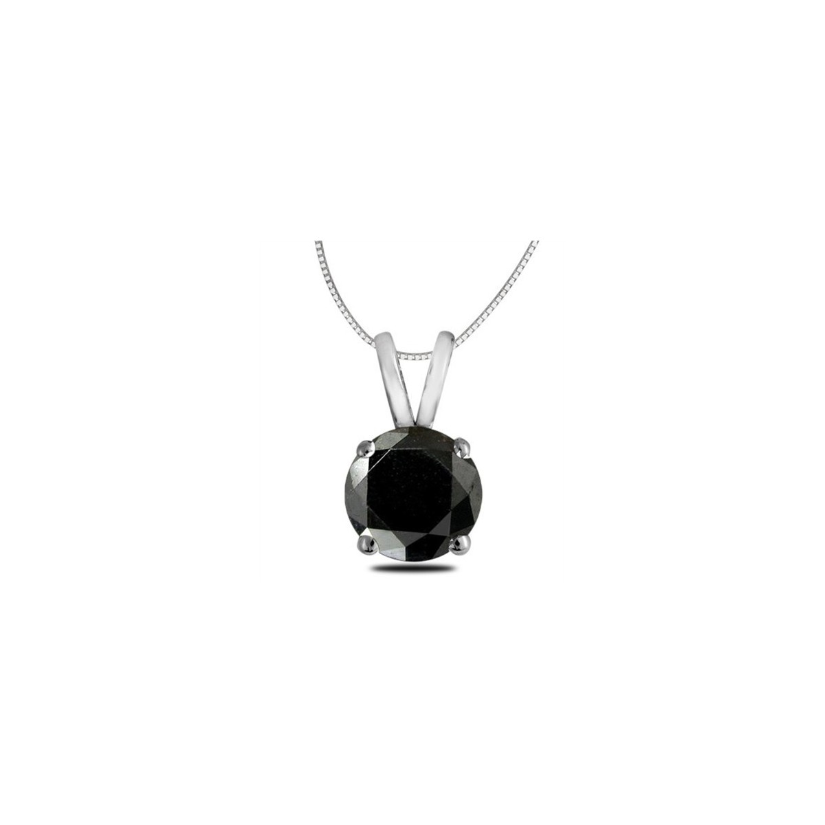 CIONDOLO FANTASIA IN ORO BIANCO 18K CON DIAMANTE NERO NATURALE