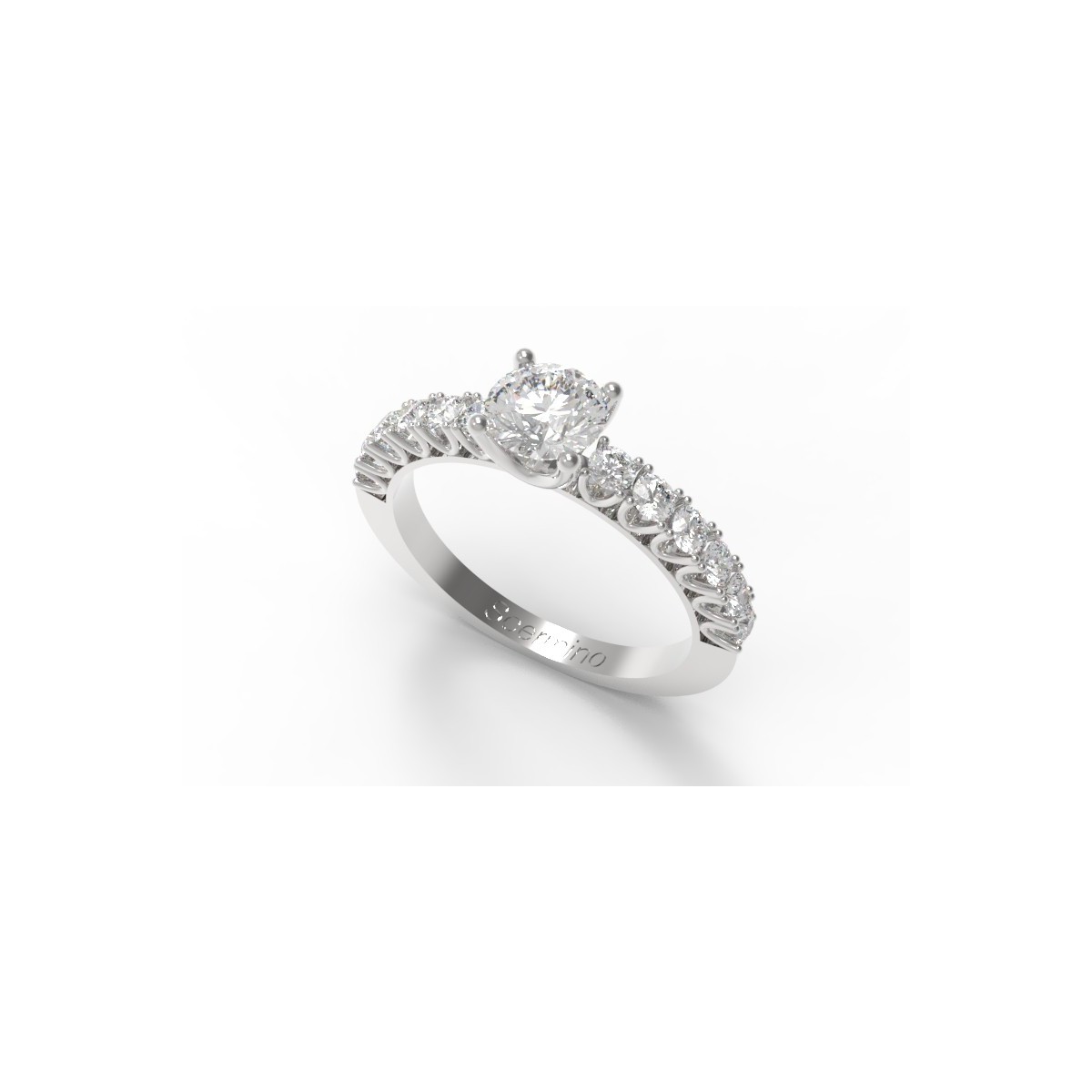 ANELLO MATRIMONIO DIAMANTE IN ORO BIANCO 18K CON DIAMANTE NATURALE CERTIFICATO DGC