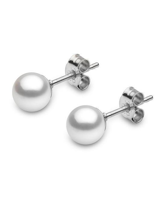 ORECCHINI FANTASIA IN ORO BIANCO 18K CON PERLE NATURALI