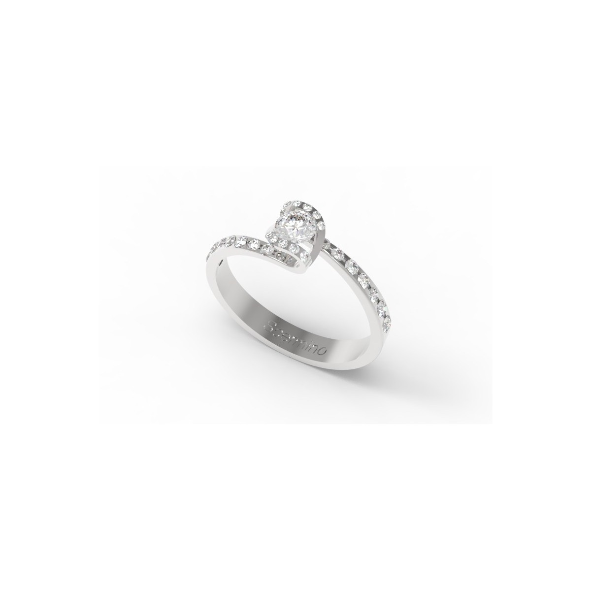 ANELLO PER MATRIMONIO IN ORO BIANCO 18K CON DIAMANTE NATURALE CERTIFICATO DGC
