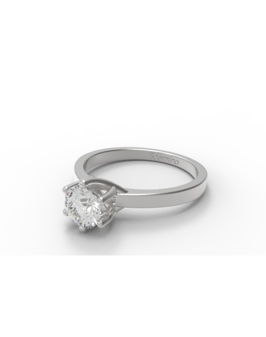 ANELLO FIDANZAMENTO DIAMANTE IN ORO BIANCO 18K CON DIAMANTE NATURALE CERTIFICATO DGC