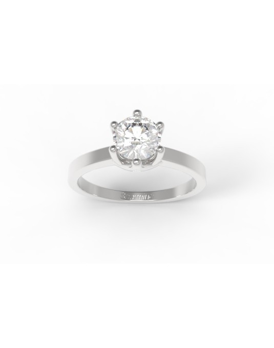 ANELLO FIDANZAMENTO DIAMANTE IN ORO BIANCO 18K CON DIAMANTE NATURALE CERTIFICATO DGC