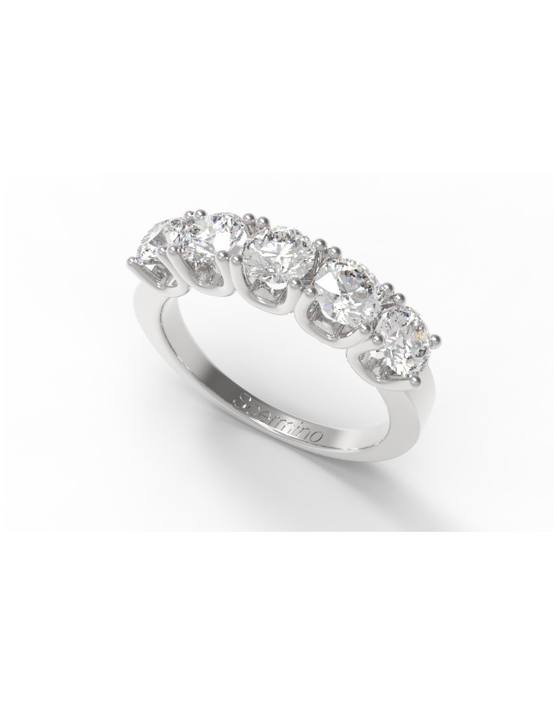 ANELLO RIVIERA IN ORO BIANCO 18K CON DIAMANTI NATURALI CERTIFICATI DGC