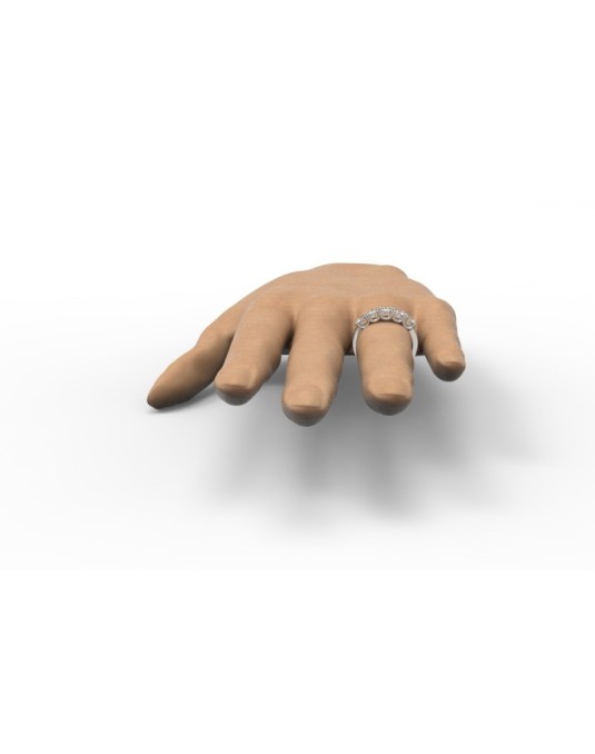 ANELLO RIVIERA IN ORO BIANCO 18K CON DIAMANTI NATURALI CERTIFICATI DGC