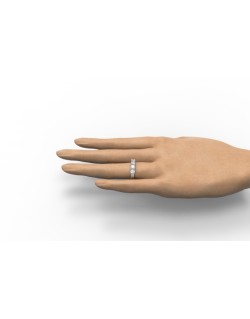 ANELLO RIVIERA IN ORO BIANCO 18K CON DIAMANTI NATURALI CERTIFICATI DGC