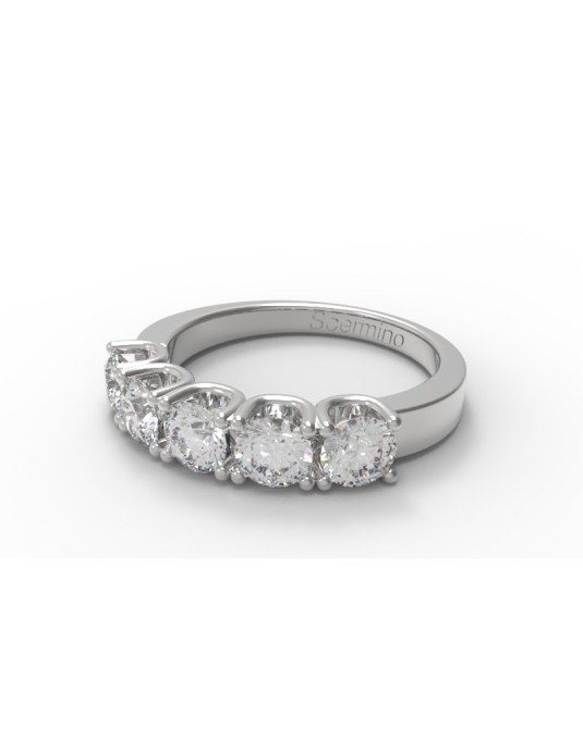 ANELLO RIVIERA IN ORO BIANCO 18K CON DIAMANTI NATURALI CERTIFICATI DGC