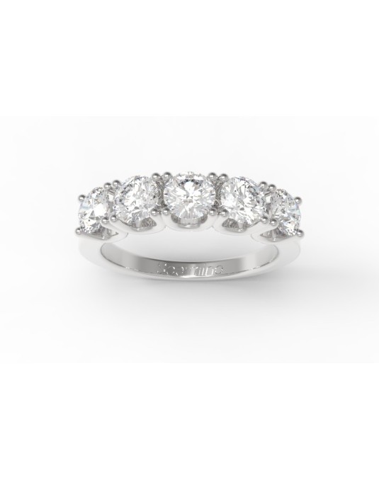 ANELLO RIVIERA IN ORO BIANCO 18K CON DIAMANTI NATURALI CERTIFICATI DGC