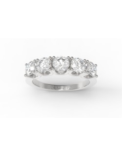 ANELLO RIVIERA IN ORO BIANCO 18K CON DIAMANTI NATURALI CERTIFICATI DGC