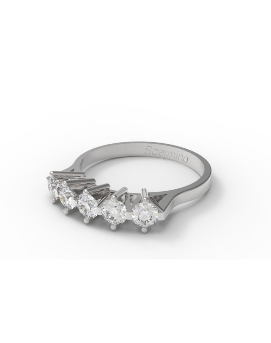 ANELLO RIVIERA IN ORO BIANCO 18K CON DIAMANTI NATURALI CERTIFICATI DGC