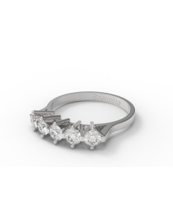 ANELLO RIVIERA IN ORO BIANCO 18K CON DIAMANTI NATURALI CERTIFICATI DGC