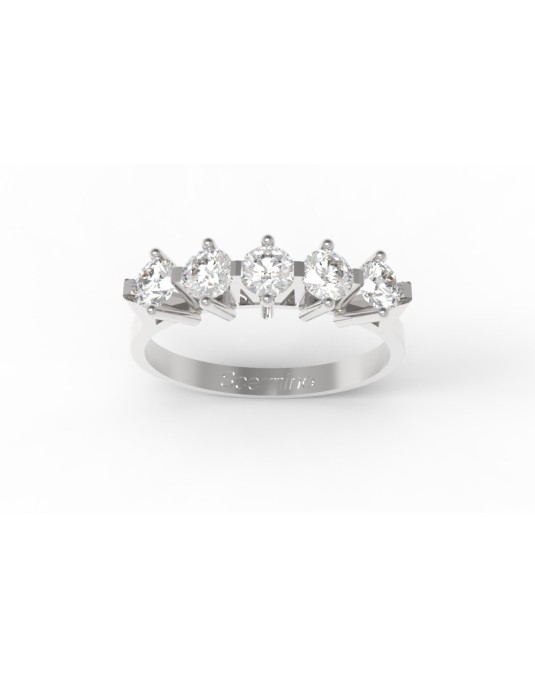 ANELLO RIVIERA IN ORO BIANCO 18K CON DIAMANTI NATURALI CERTIFICATI DGC