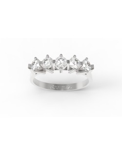 ANELLO RIVIERA IN ORO BIANCO 18K CON DIAMANTI NATURALI CERTIFICATI DGC