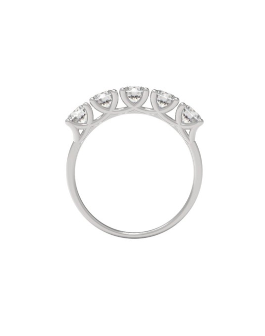 ANELLO MODELLO RIVIERA IN ORO BIANCO 18K CON DIAMANTI NATURALI CERTIFICATI DGC