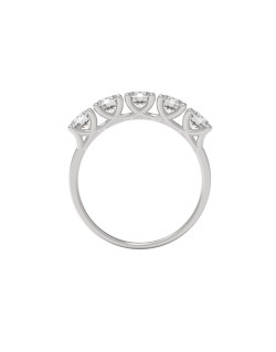 ANELLO MODELLO RIVIERA IN ORO BIANCO 18K CON DIAMANTI NATURALI CERTIFICATI DGC