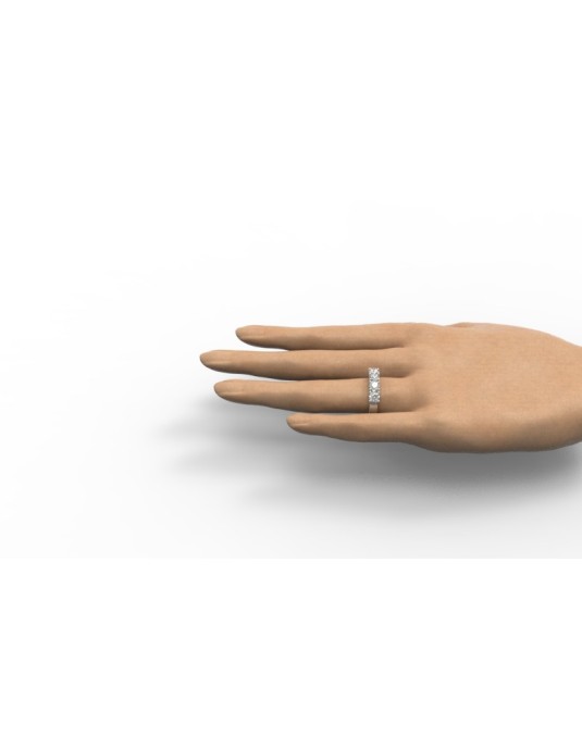 ANELLO MODELLO RIVIERA IN ORO BIANCO 18K CON DIAMANTI NATURALI CERTIFICATI DGC