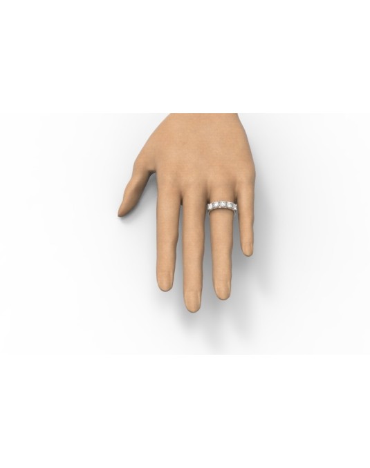 ANELLO MODELLO RIVIERA IN ORO BIANCO 18K CON DIAMANTI NATURALI CERTIFICATI DGC