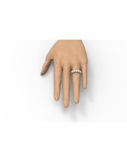 ANELLO MODELLO RIVIERA IN ORO BIANCO 18K CON DIAMANTI NATURALI CERTIFICATI DGC