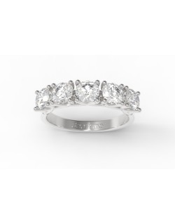 ANELLO MODELLO RIVIERA IN ORO BIANCO 18K CON DIAMANTI NATURALI CERTIFICATI DGC