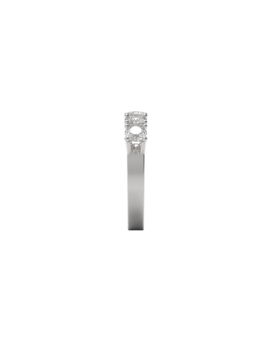 ANELLO MODELLO RIVIERA IN ORO BIANCO 18K CON DIAMANTI NATURALI CERTIFICATI DGC