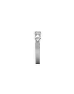ANELLO MODELLO RIVIERA IN ORO BIANCO 18K CON DIAMANTI NATURALI CERTIFICATI DGC