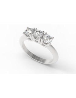 ANELLO TRILOGY IN ORO BIANCO 18K CON DIAMANTI NATURALI E VVS