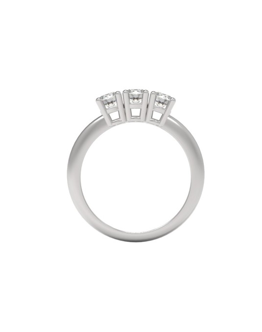 ANELLO TRILOGY IN ORO BIANCO 18K CON DIAMANTI NATURALI E VVS