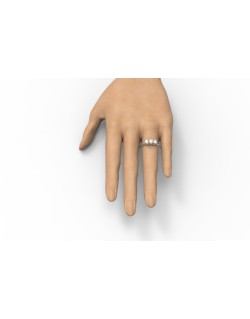 ANELLO TRILOGY IN ORO BIANCO 18K CON DIAMANTI NATURALI E VVS