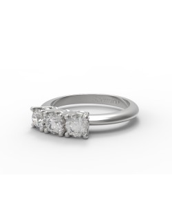 ANELLO TRILOGY IN ORO BIANCO 18K CON DIAMANTI NATURALI E VVS