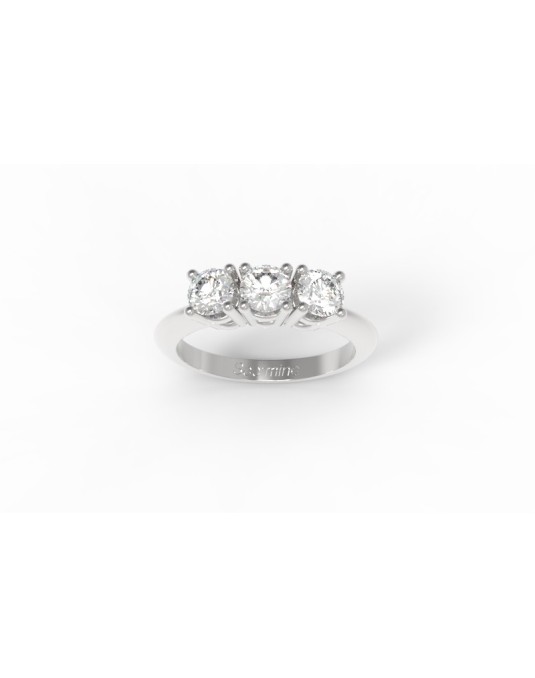 ANELLO TRILOGY IN ORO BIANCO 18K CON DIAMANTI NATURALI E VVS