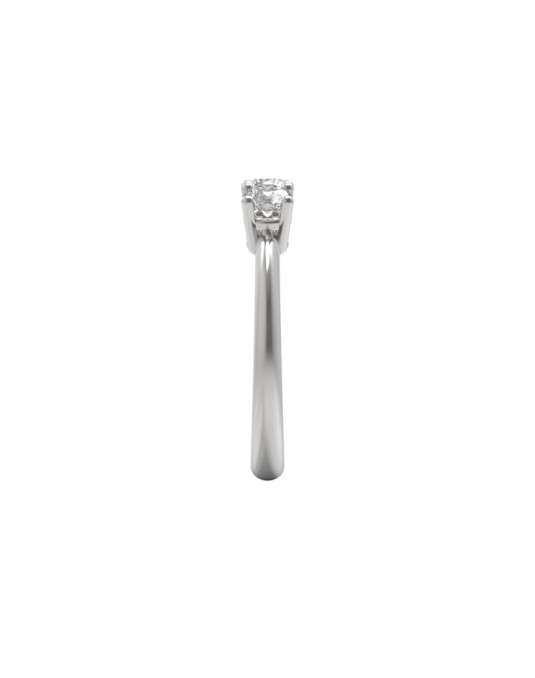 ANELLO TRILOGY IN ORO BIANCO 18K CON DIAMANTI NATURALI E VVS