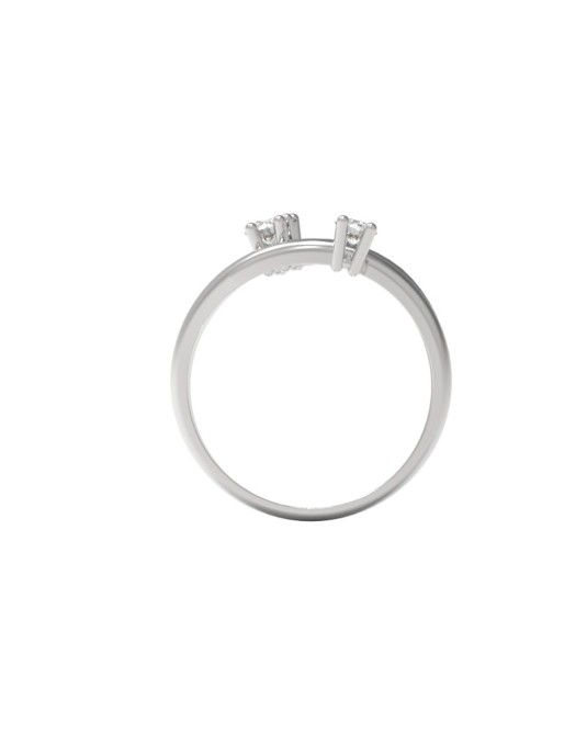 ANELLO MODELLO TRILOGY IN ORO BIANCO 18K CON DIAMANTI NATURALI E VVS