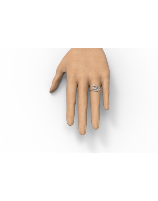 ANELLO MODELLO TRILOGY IN ORO BIANCO 18K CON DIAMANTI NATURALI E VVS
