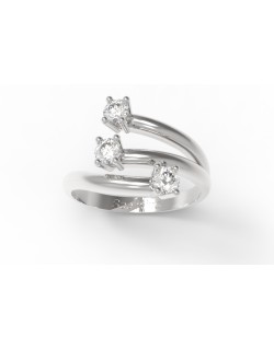 ANELLO MODELLO TRILOGY IN ORO BIANCO 18K CON DIAMANTI NATURALI E VVS