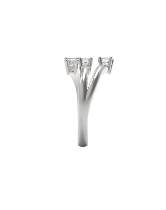 ANELLO MODELLO TRILOGY IN ORO BIANCO 18K CON DIAMANTI NATURALI E VVS