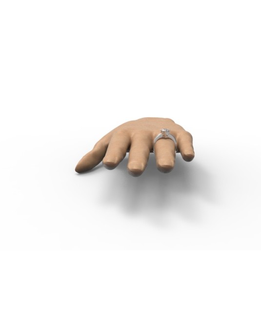 ANELLO CUORE SOLITARIO IN ORO BIANCO 18K CON DIAMANTE NATURALE CERTIFICATO DGC