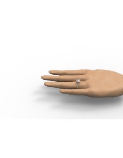 ANELLO CUORE SOLITARIO IN ORO BIANCO 18K CON DIAMANTE NATURALE CERTIFICATO DGC