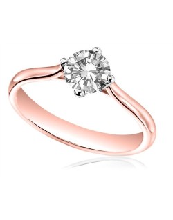 SOLITARIO ANELLO IN ORO ROSA 18K CON DIAMANTE NATURALE