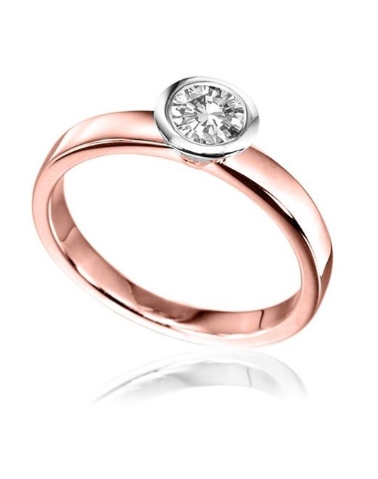 SOLITARIO DI FIDANZAMENTO IN ORO ROSA 18K CON DIAMANTE NATURALE