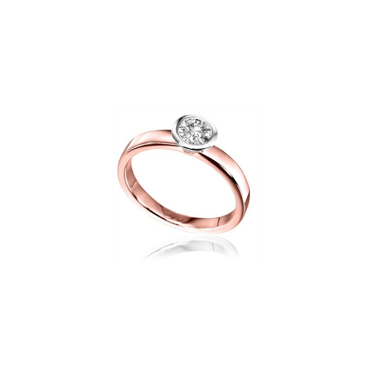 SOLITARIO DI FIDANZAMENTO IN ORO ROSA 18K CON DIAMANTE NATURALE
