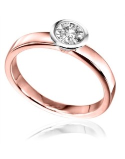SOLITARIO DI FIDANZAMENTO IN ORO ROSA 18K CON DIAMANTE NATURALE