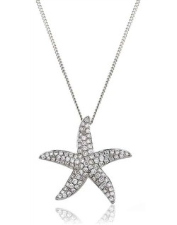 CIONDOLO STELLA MARINA IN ORO BIANCO 18K CON DIAMANTI NATURALI E VVS