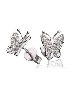 ORECCHINI FARFALLA IN ORO BIANCO CON DIAMANTI NATURALI