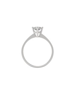 ANELLO SOLITARIO INCROCIO IN ORO BIANCO CON DIAMANTE NATURALE