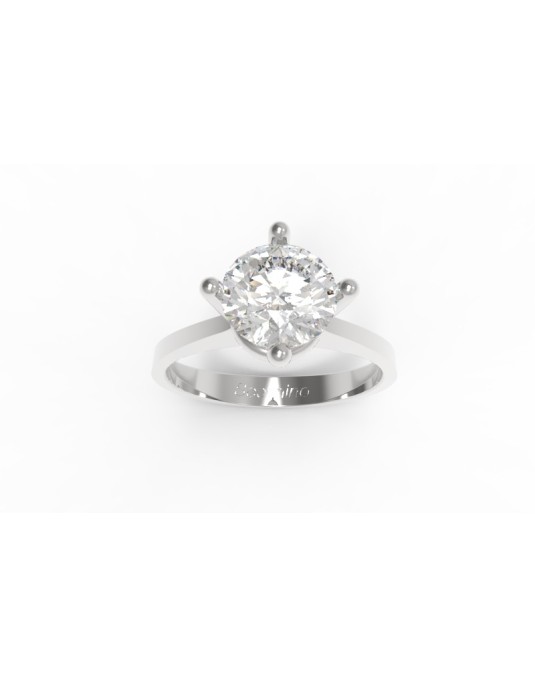 ANELLO SOLITARIO INCROCIO IN ORO BIANCO CON DIAMANTE NATURALE
