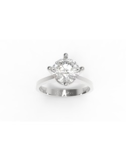 ANELLO SOLITARIO INCROCIO IN ORO BIANCO CON DIAMANTE NATURALE